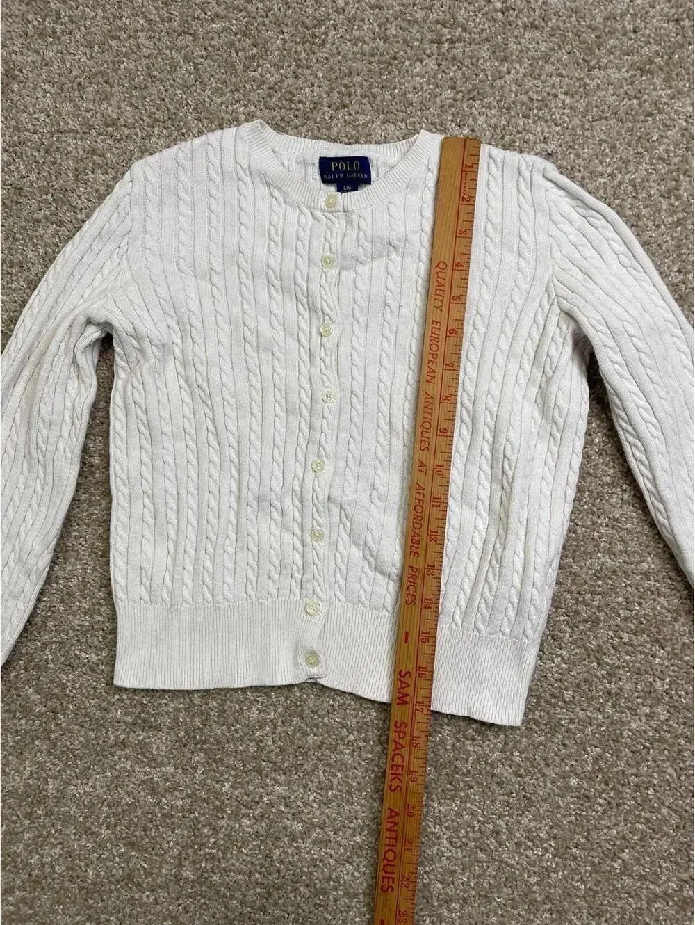 Polo Ralph Lauren Cotton Cable Cardigan Sweater Girl’s Size L12-14)